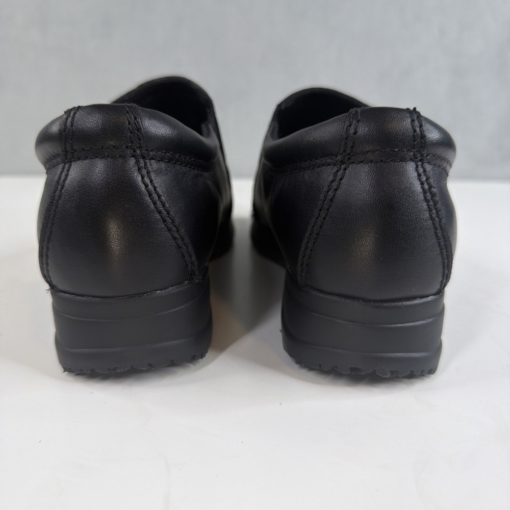 Dr Scholls Womens 7.5 M Black Leather Gel Pac Slip On Work Shoes Zip Comfort - Picture 4 of 10